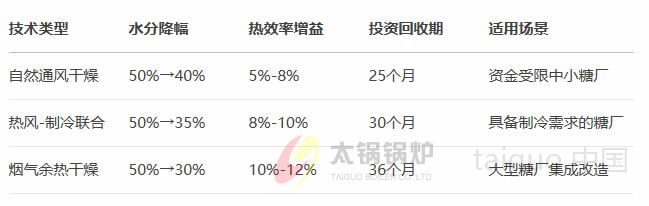 甘蔗渣干燥技术经济性对比.jpg
